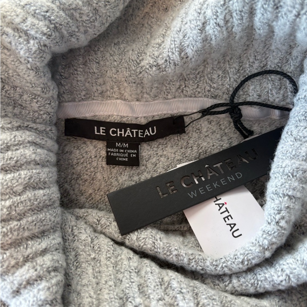 Le Château NWT Heathered Grey Turtleneck Sweater Size M - Picture 7 of 9